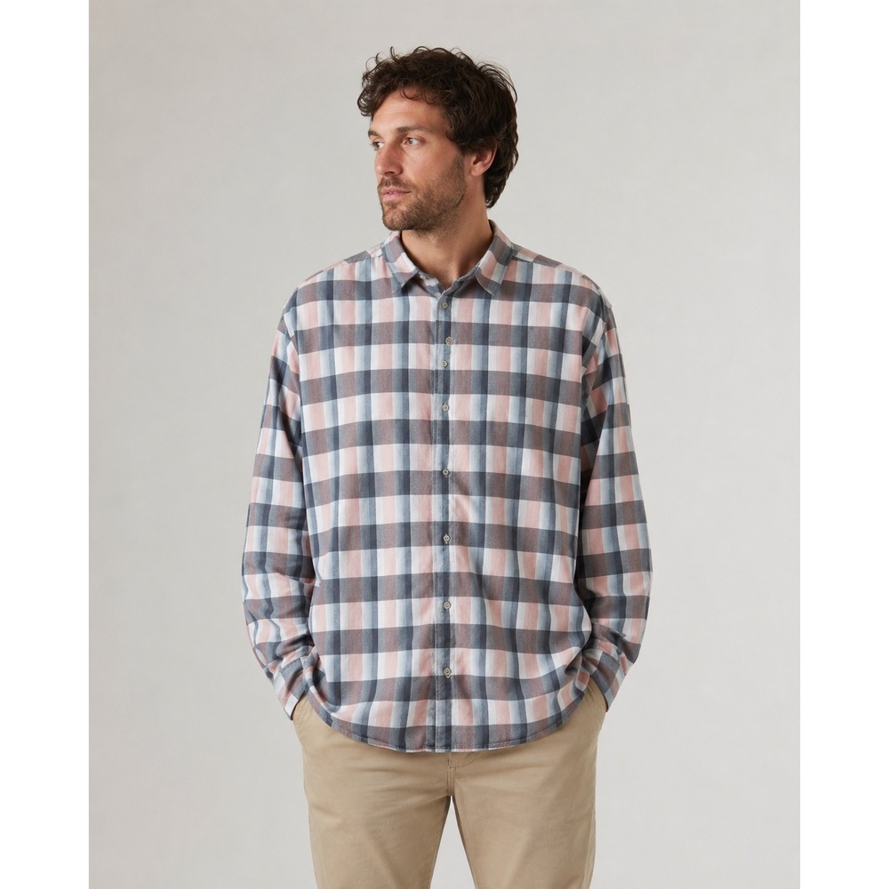 Plaid Cotton Button Down Shirt Mens XL Blue Pink Tommy Bahama